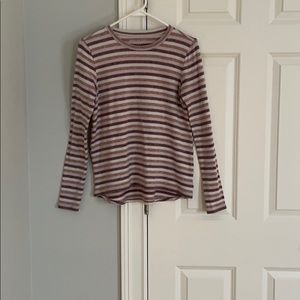 Pink, white, and purple long sleeve shirt